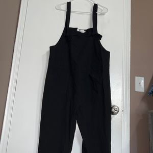 Large maternity overalls black